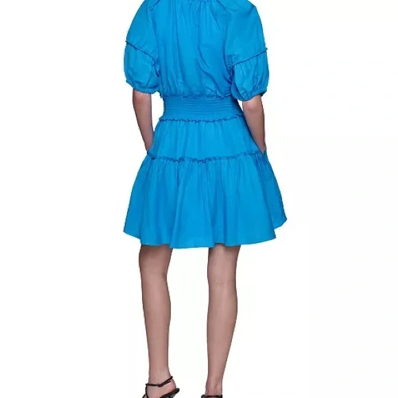 Karl Lagerfeld NWT Women’s tie- neck smock waist dress size 2 - Picture 3 of 15